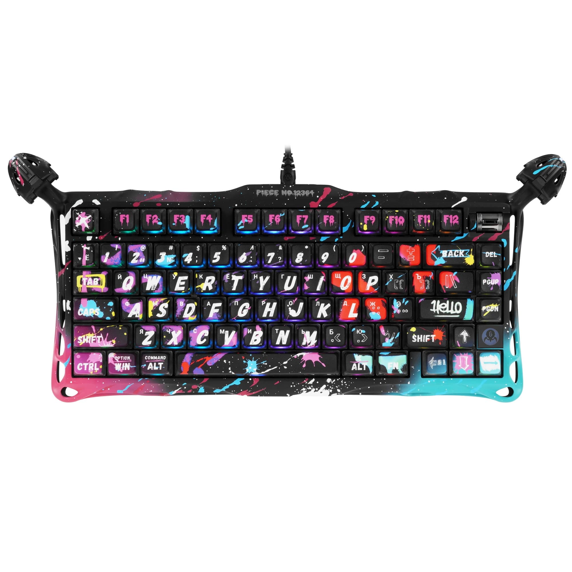 GravaStar Mercury V75 Pro Wired Keyboard Neon Graffiti